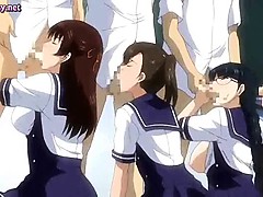 Sultry Anime Babes Sucking Cocks