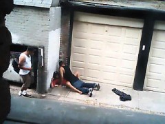 Horny street hooker gives it up to a hung stallion in publi