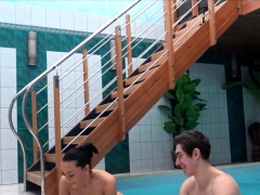 HUNT4K. Sex adventures in private swimming pool