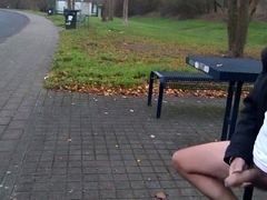 German daddy wanking outdoor