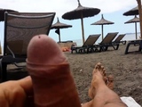 masturbation beach in front milf with big boobs (no cum)