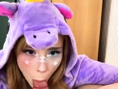 Unicorn Costume Stepsister Sucking Dick