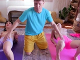 Special yoga and floor flexible fuck