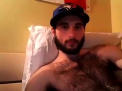 Hairy chest covered in cum