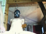 Slave Nina. Tied, gasmask, shaved and penetrated